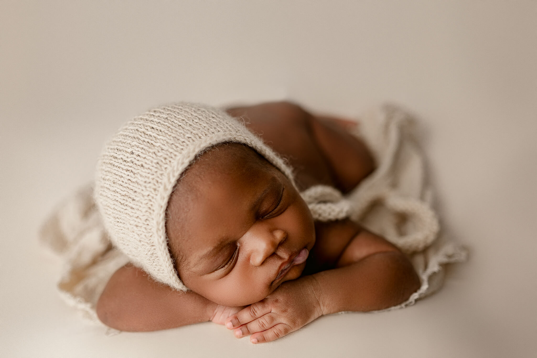 Posed newborn boy after being born at Atlanta birthing center